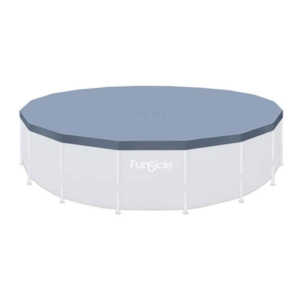 Funsicle 18 ft. x 18 ft. Round Gray Above Ground Pool Safety Cover
