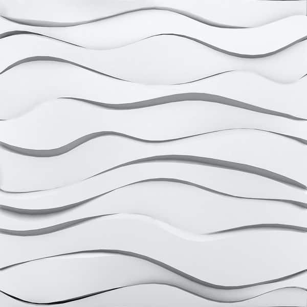 A La Maison Ceilings Zephyr Plain White 2 ft. x 2 ft. Seamless Foam Glue-up 3D Wall Panel (24 sq. ft./case)