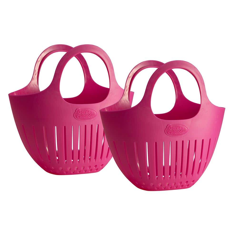 Hutzler Raspberry Pink Mini Garden Colander Harvest Basket (2-Pack ...