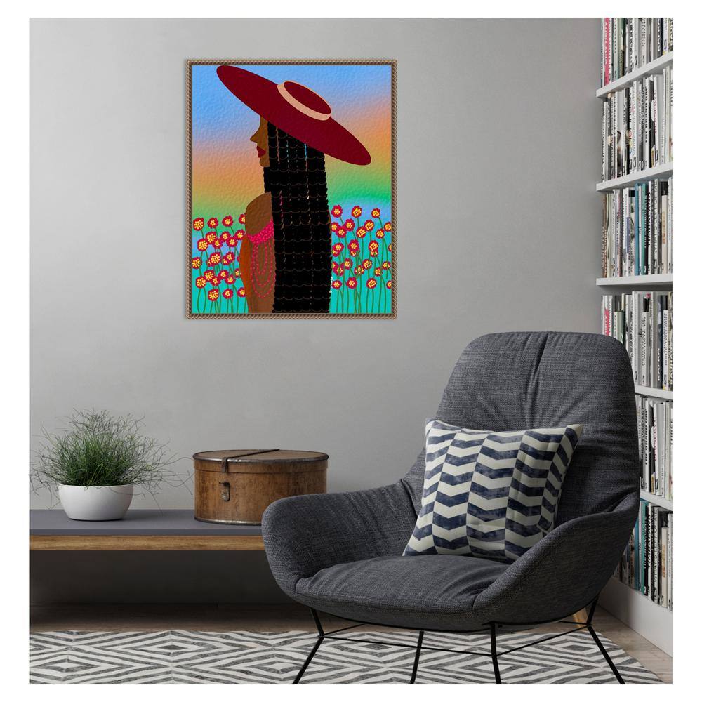 Lola Lady Abstract Canvas Print with Bronze Frame