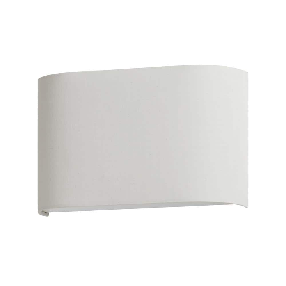 Oatmeal Linen Fabric LED Wall Sconce, 13" Wide