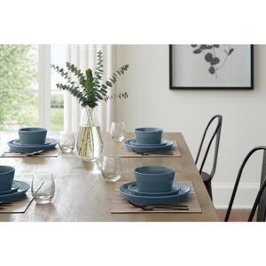 12-Piece Coupe Stoneware Dinner Set in Steel Blue (Service for 4)