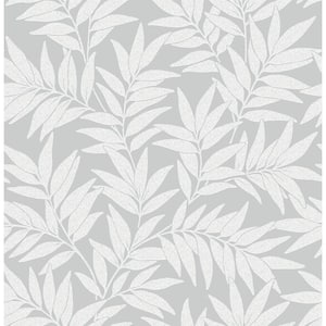 Morris Light Grey Leaf Wallpaper Sample