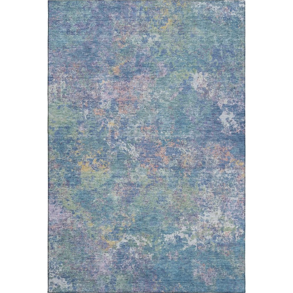 Mayfield Premium Machine Washable Abstract AMF2166 Aqua 3 ft. x 4 ft. Area Rug price history on PriceWatchPro