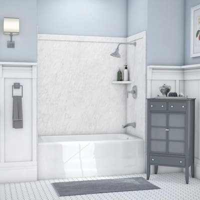 Three Piece Gray Tub Surrounds Bathtubs The Home Depot