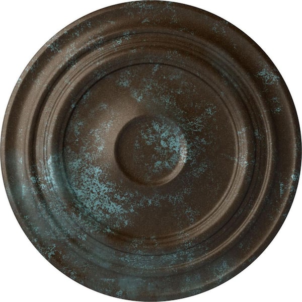 Ekena Millwork 32-5/8" x 1-1/2" Giana Urethane Ceiling Medallion (Fits Canopies up to 7-7/8"), Bronze Blue Patina