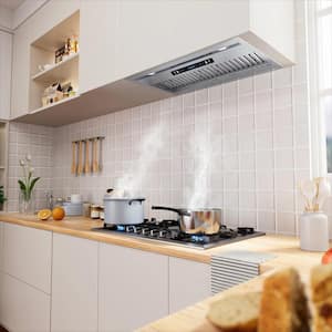 36 in. 600CFM Convertible Insert Range Hood in Stainless Steel with 4 Speed Gesture Control and Touch Panel