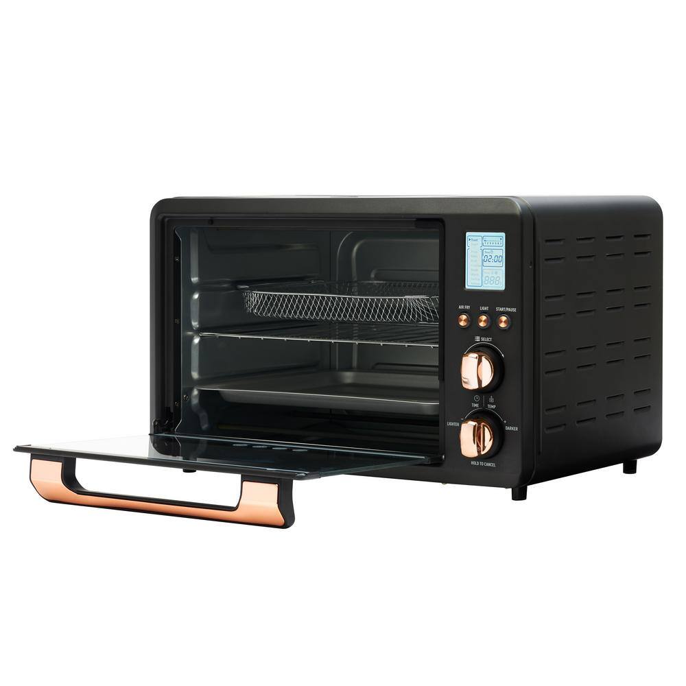 Haden Black Digital 6-Slice Toaster Oven with Air Fryer