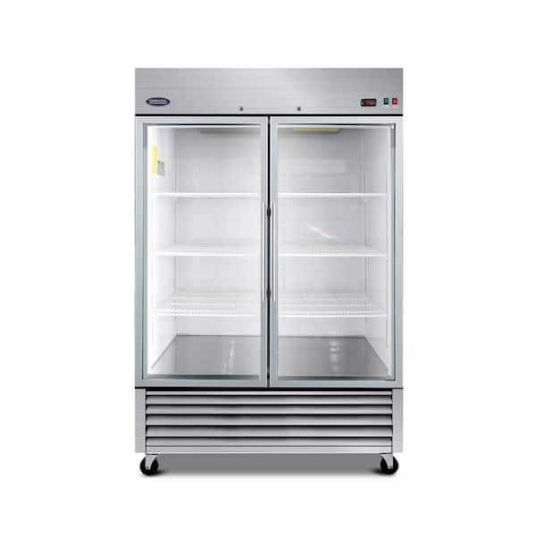 Biscayne Bay 54 in. 49 cu. ft. Commercial Upright Merchandiser Refrigerator in Silver with 2 Tempered Glass Door
