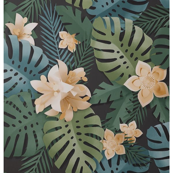 Fine Decor Dimensions Mustard Tropical Wallpaper Sample