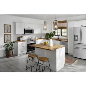 6 ft. L x 39 in. D Unfinished Teak Solid Wood Butcher Block Island Countertop With Square Edge