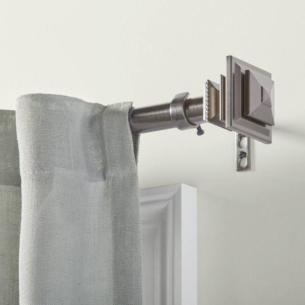 Gunmetal Steel Square Curtain Rod Finial (Set of 2)