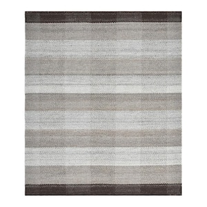 Carrie Flatweave Checkered Brown 5 ft. x 8 ft. Hand Woven Area Rug