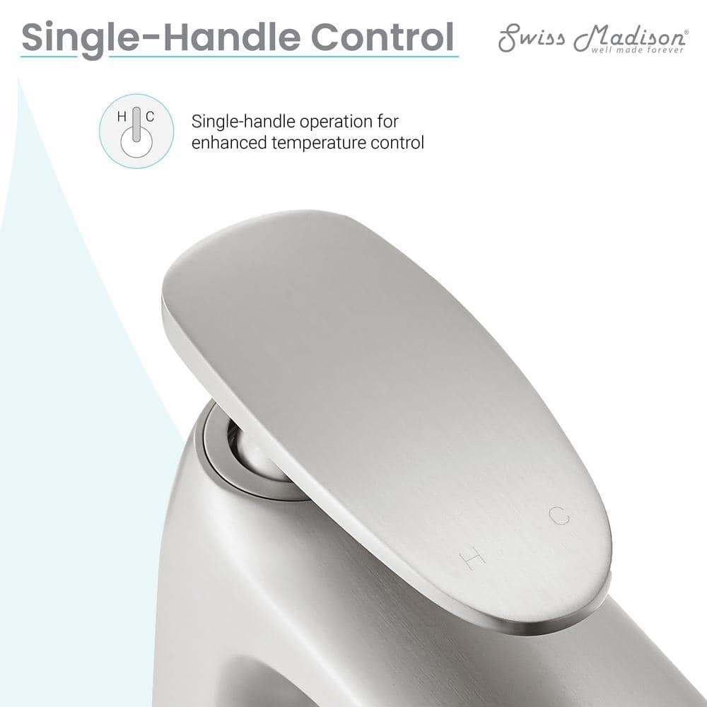 Sublime Brushed Nickel Single-Handle High Arc Bathroom Faucet