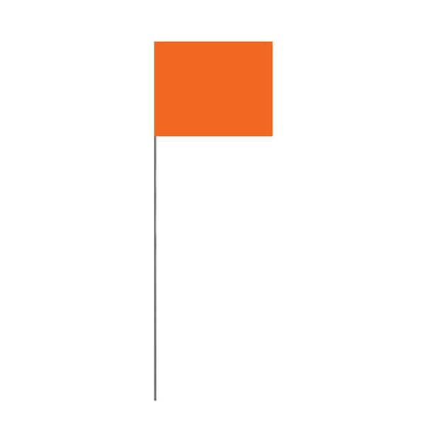 Presco 15 in. Glo Orange Stake Flag (25-Pack)