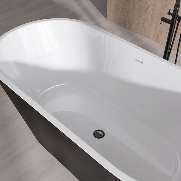 Zeafive Ane 59 in. x 29.5 in. Free Standing Soaking Tub