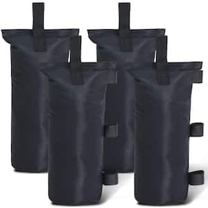 112 lb. Black Extra Large Canopy Sand Bags without Sand (4-Pack)