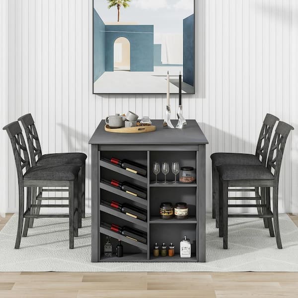 Dining table with wine rack sale