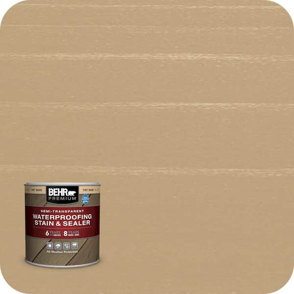 BEHR PREMIUM 8 oz. #ST-337 Pinto White Semi-Transparent Waterproofing Exterior Wood Stain and Sealer Sample