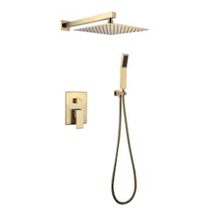 Single Handle 2-Spray Patterns Shower Faucet 1.8 GPM with High Pressure Hand Shower in. Brushed Gold