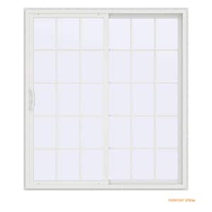 72 in. x 80 in. V-4500 Contemporary White Vinyl Right-Hand 15 Lite Sliding Patio Door