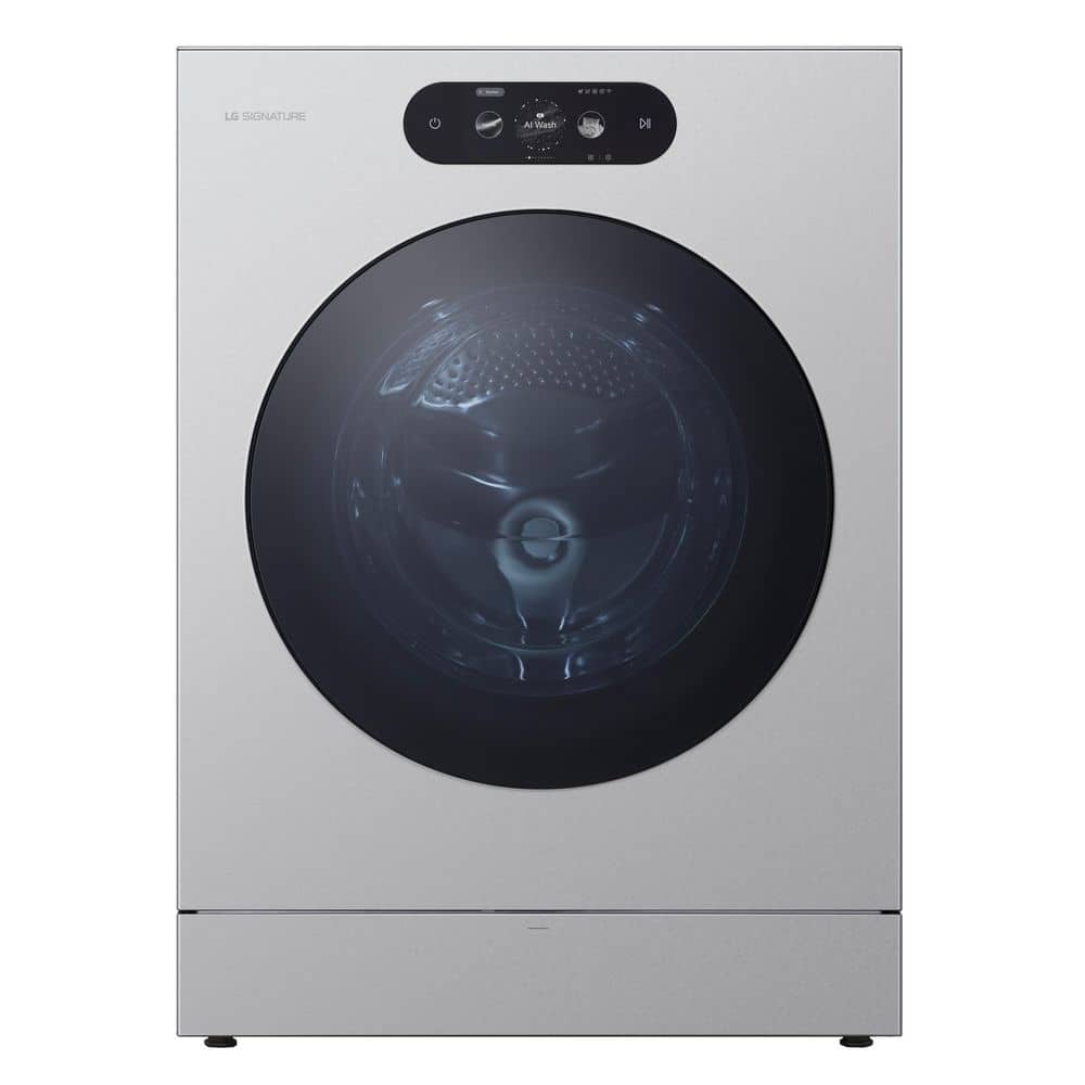5.8 cu. ft Stackable Front Load Washer in Brushed Platinum Steel with 26 Wash Programs