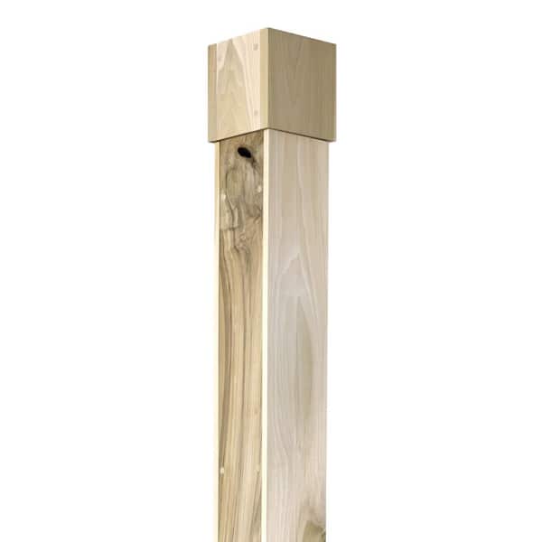5.625 in. D x 5.6875 in. W. x 104 in. L Unfinished Rustic Poplar Lally Column Wrap