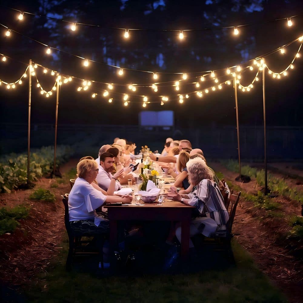 Bieuoram 25-Light 50 ft. Outdoor Solar LED G40 Integrated LED Globe Shatterproof 2700K Patio Garden String-Light G40-E