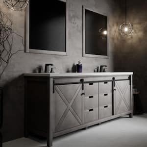 Marsyas 84 in W x 22 in D Ash Grey Double Bath Vanity without Top