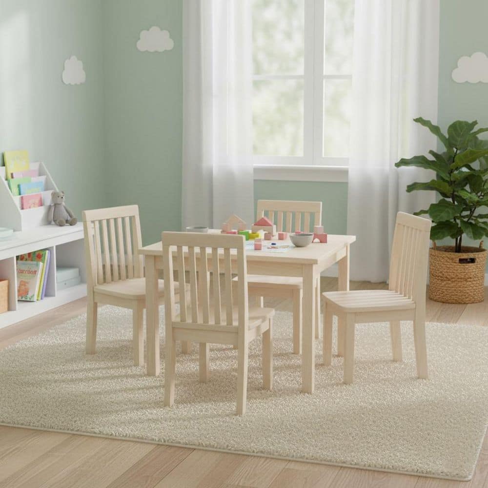 Unfinished Wood Kids Chair (Set of 2)