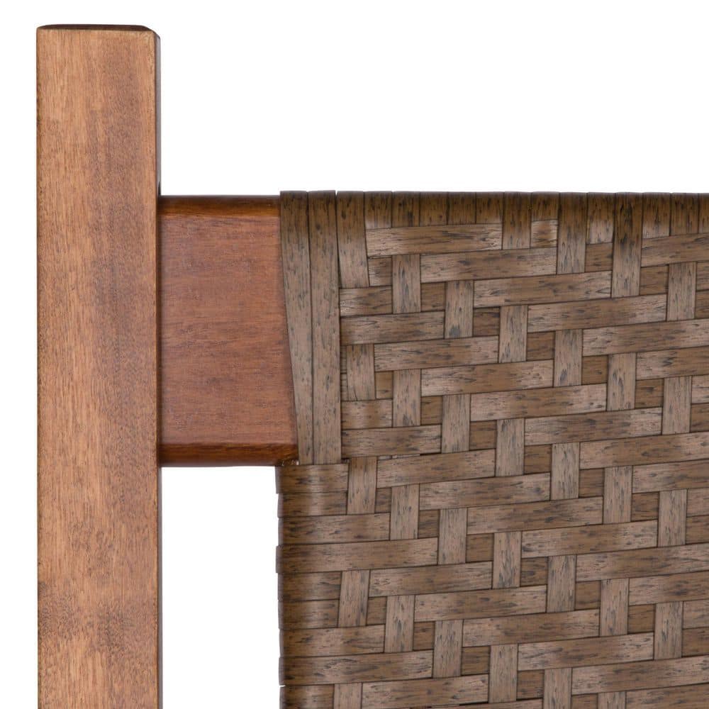 Classic Oak Wood Rocking Chair with Woven Seat in Brown