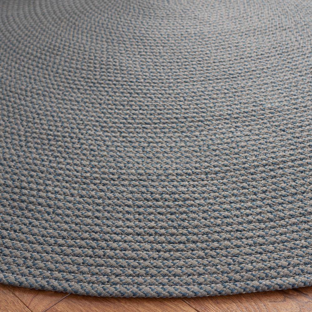 Handwoven Gray Synthetic 3' Round Braided Rug