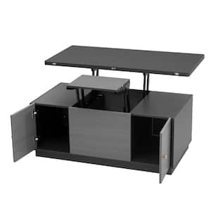 47.24 in. Gray Rectangle MDF Lift Top, Extendable Coffee Table with Storage