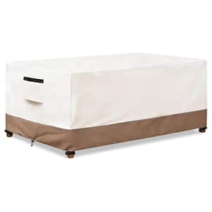 Outdoor Table Cover Waterproof Heavy Duty Rectangle Outdoor Dining Table Cover 102 D x 74 W x 27.5 in. H Beige & Brown