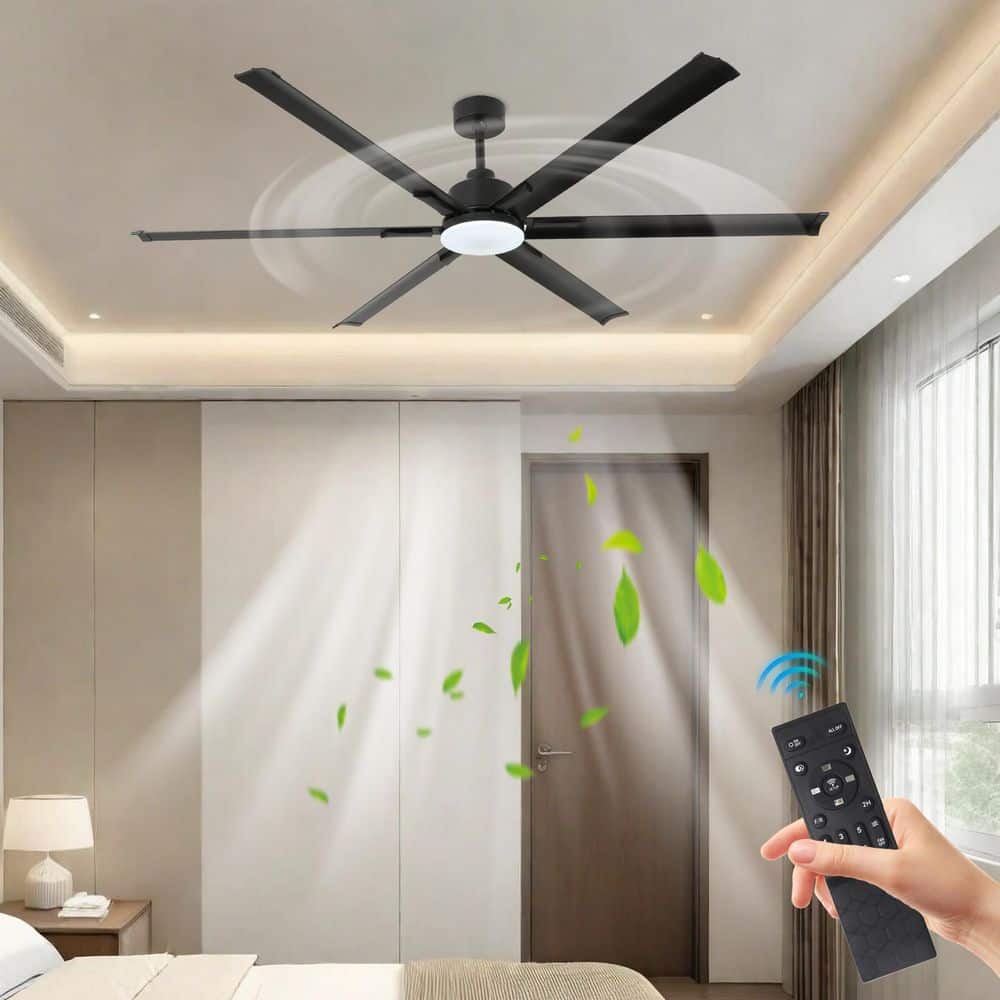 84 in. Modern Ceiling Fan with Light, 6 ABS Blades, DC Motor, 6-Speed Wind, 3-Color LED, Remote Control for Living Room price history on PriceWatchPro