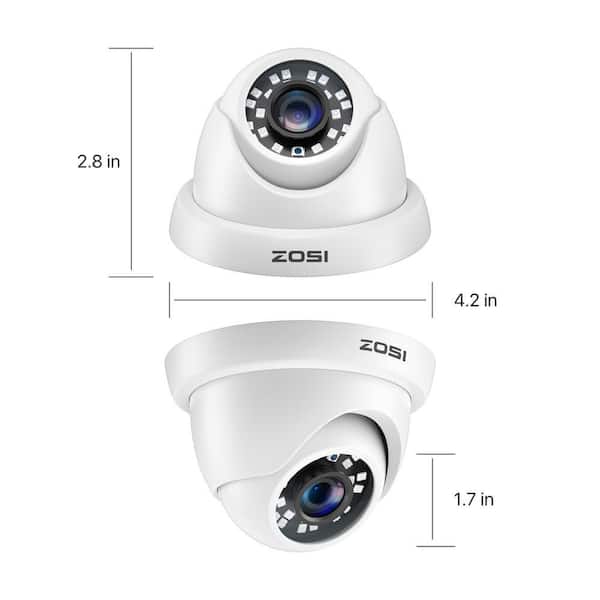 ZOSI Wired 1080p Indoor/Outdoor Dome Security Camera 4-in-1