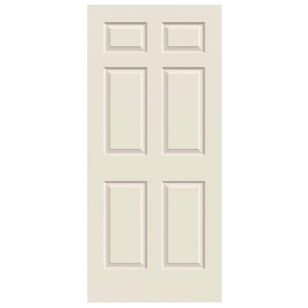 30 in. x 80 in. 6 Panel Colonist Primed Textured Molded Composite MDF Interior Door Slab