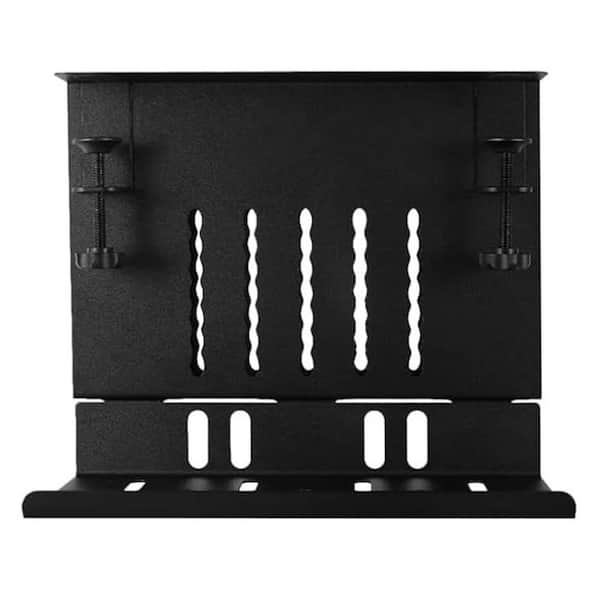 2 in 1 Desk Side Storage Laptop Holder with Cable Management Tray Steel Under Desk Mount Space Saving Black