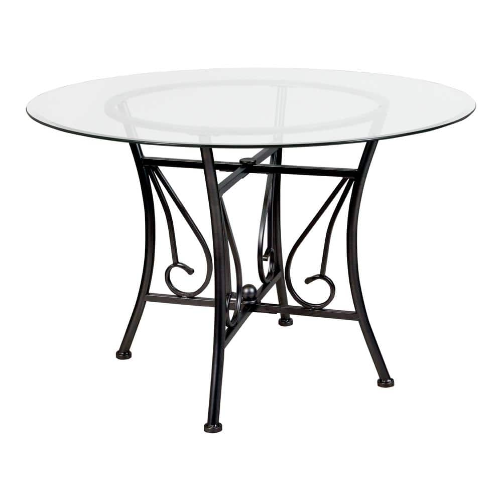 Carnegy Avenue Clear Top/Black Frame Dining Table CGA-XU-228551-CL-HD ...