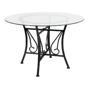 Clear Top/Black Frame Dining Table