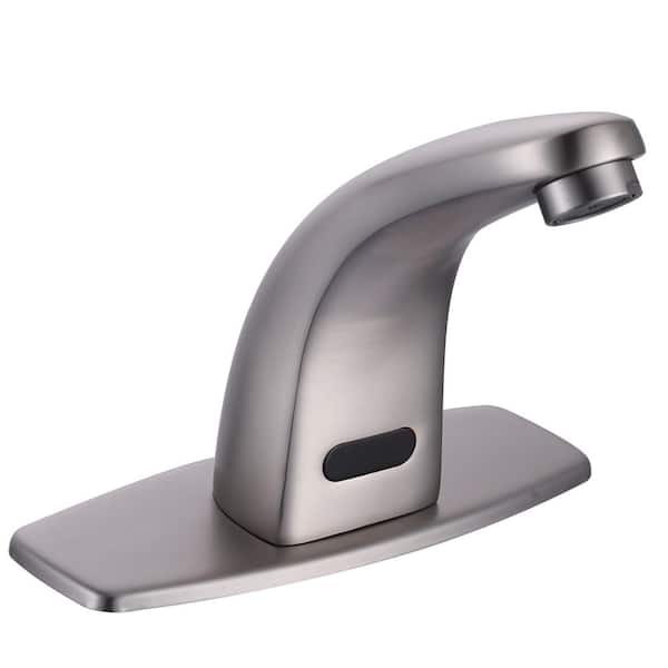 ARCORA DC Powered 4 Centerset Touchless Single Hole Bathroom Faucet in Brushed Nickel