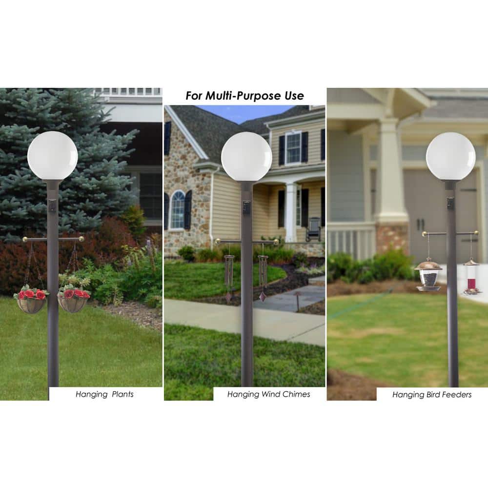 Bronze 84" Outdoor Lamp Post with Dusk-to-Dawn Sensor