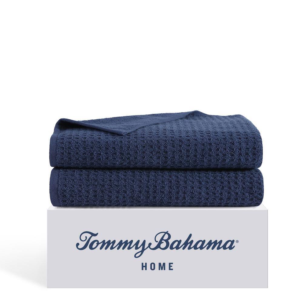 Oversized Dark Blue Cotton Terrycloth Bath Sheet Set