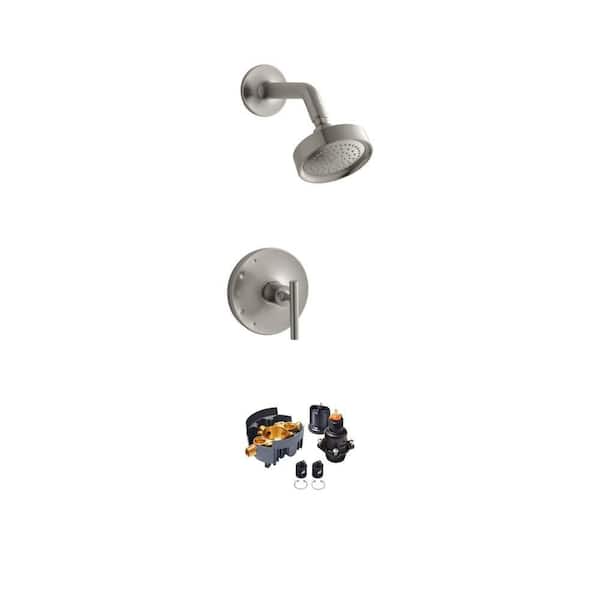 Purist Tub/Shower Faucet Trim Kit, Lever Handle, Vibrant Brushed Nickel, Rite-Temp Valve