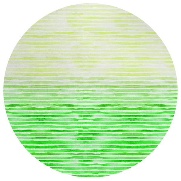 Addison Rugs Surfside Green 8 ft. x 8 ft. Geometric Indoor/Outdoor Area Rug