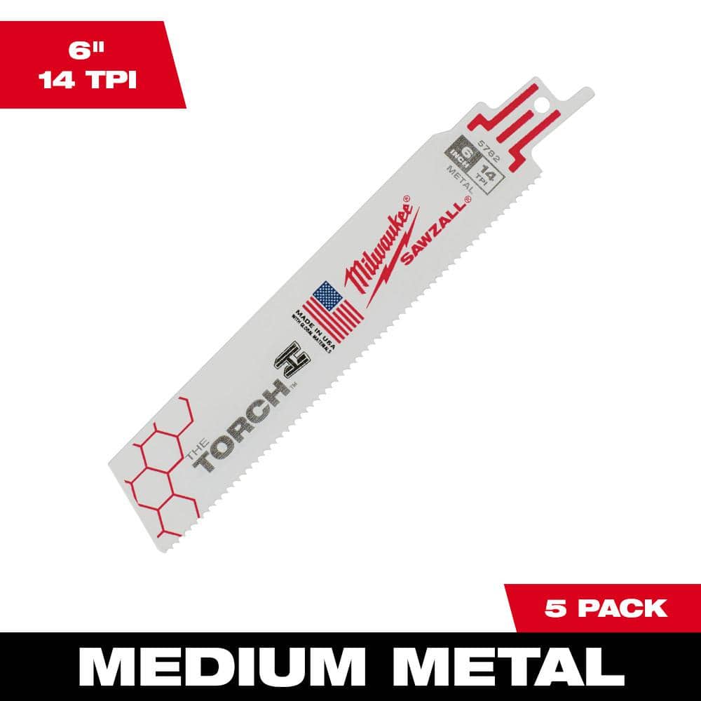 Milwaukee TORCH Carbide Sawzall® Blade, 7 TPI 6 Carbide Tipped Recip Blade  #5201