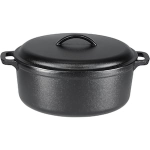 7 qt. Pre-Seasoned Cast Iron Round Dutch Oven Pot with Lid and Dual Handles