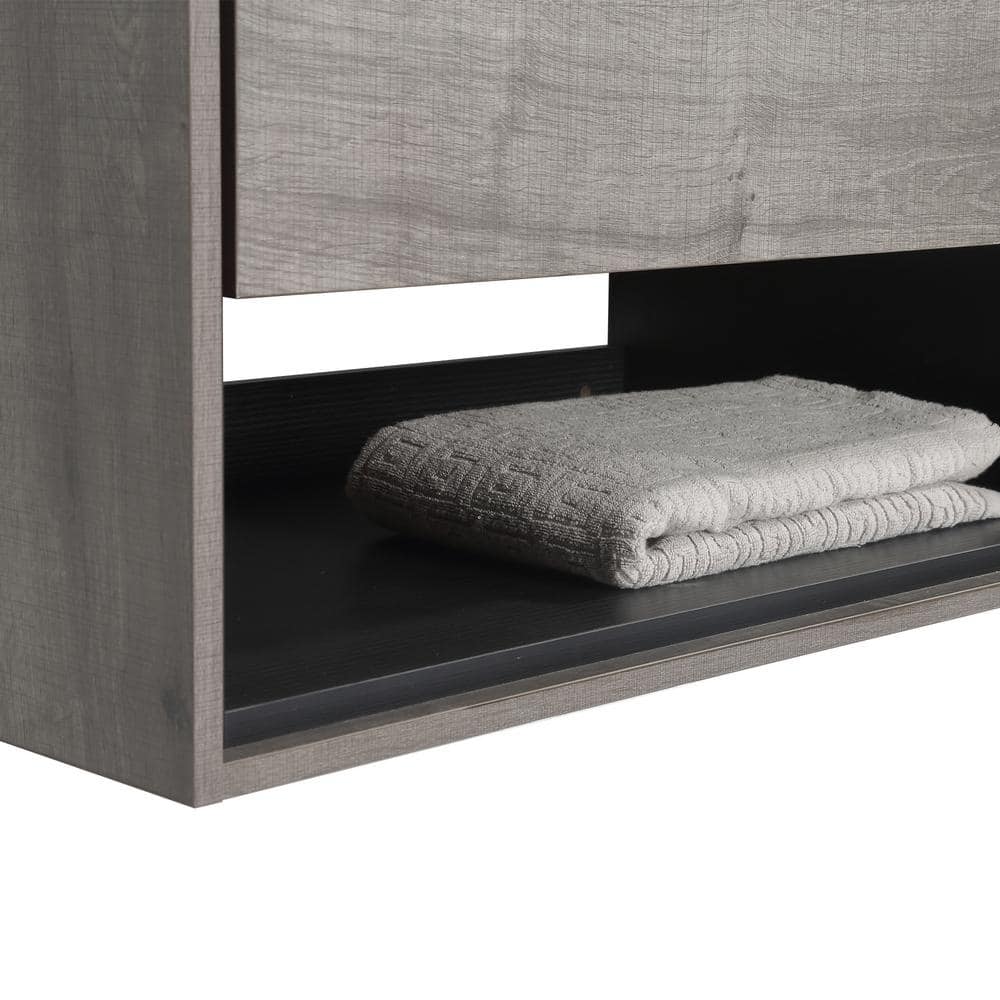 20 in. White MDF Bathroom Vanity with Ceramic Sink and 2-Tier Shelf