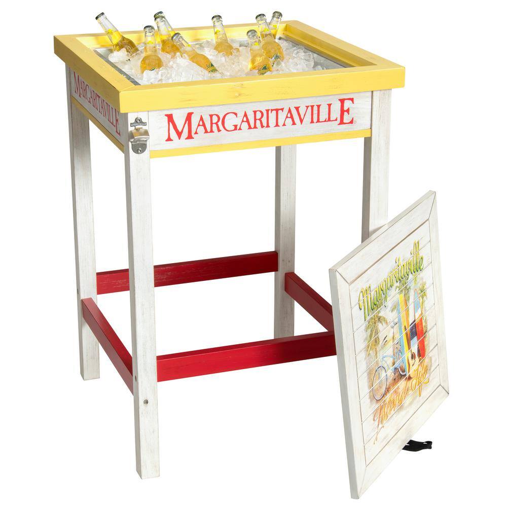 Colorful Poplar Wood Outdoor Bistro Table with Beverage Tub