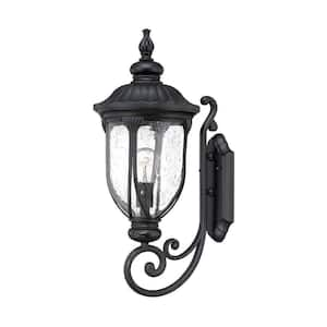 Laurens Collection 1-Light Matte Black Outdoor Wall Lantern Sconce